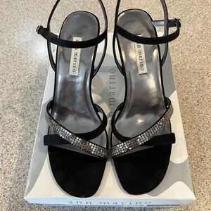 Ann Marino Black Strappy Sandals